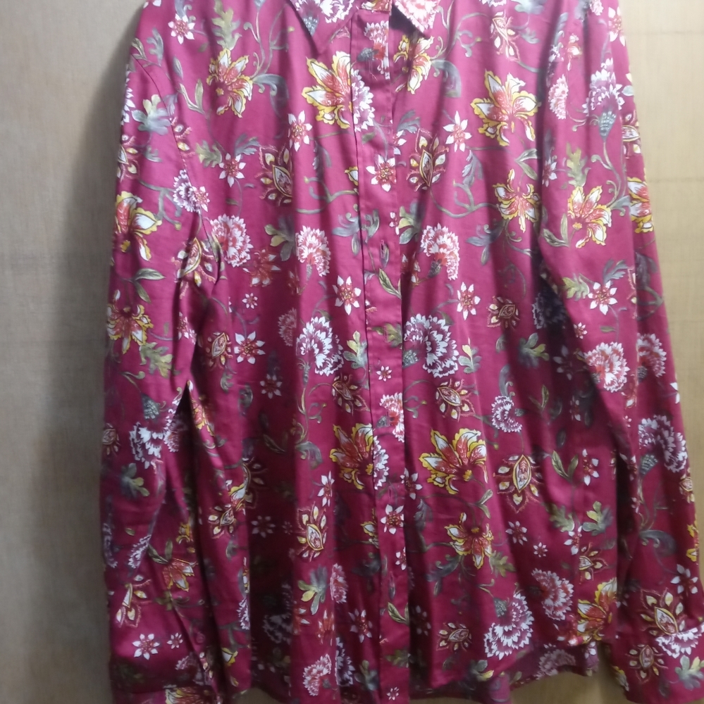 XL Lauren by Ralph Lauren Paisley Print Button Down Dress Shirt